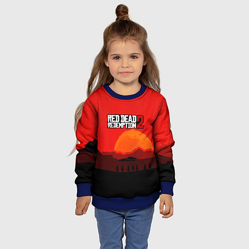 Детский свитшот Red Dead Redemption game / 3D-Синий – фото 4