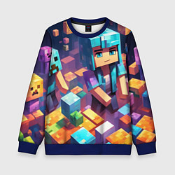 Свитшот детский Minecraft 2 0, цвет: 3D-синий
