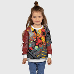 Свитшот детский Красный викинг, цвет: 3D-белый — фото 2