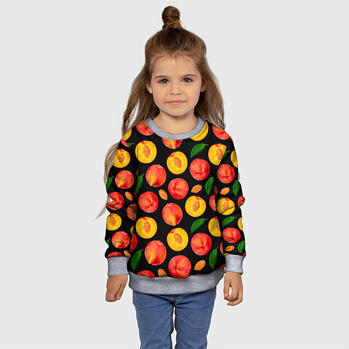 Детский свитшот Персиковый паттерн / 3D-Меланж – фото 4