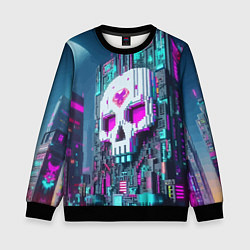 Детский свитшот Skull Minecraft - ai art fantasy