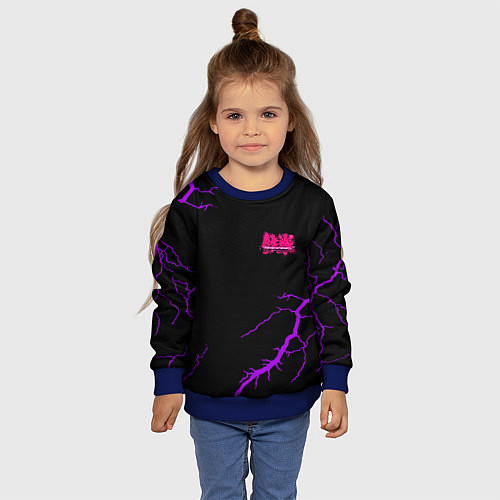 Детский свитшот Tekken storm neon / 3D-Синий – фото 4
