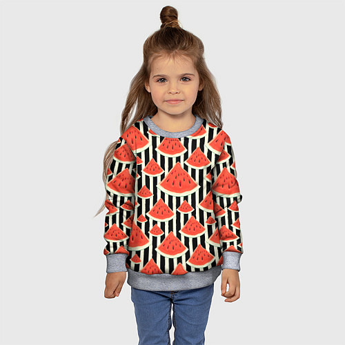 Детский свитшот Арбузные дольки / 3D-Меланж – фото 4