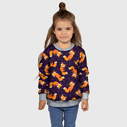 Свитшот детский Лисички в космосе паттерн, цвет: 3D-меланж — фото 2