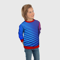 Свитшот детский Неоновая клетка текстура, цвет: 3D-красный — фото 2