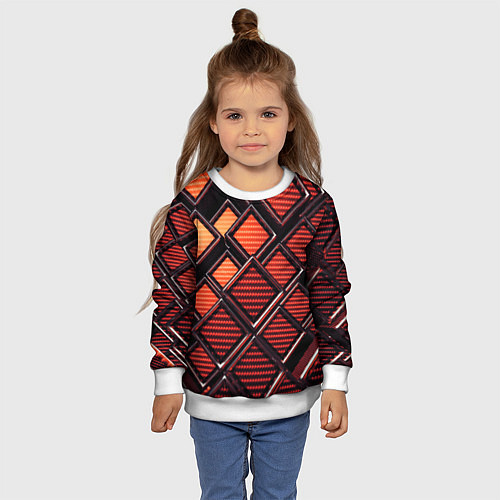 Детский свитшот Геометрия карбон / 3D-Белый – фото 4