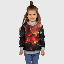 Свитшот детский Текстура черных камней, цвет: 3D-меланж — фото 2