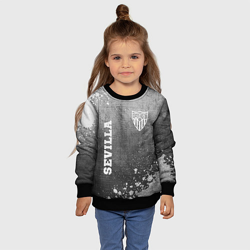Детский свитшот Sevilla - grey gradient вертикально / 3D-Черный – фото 4