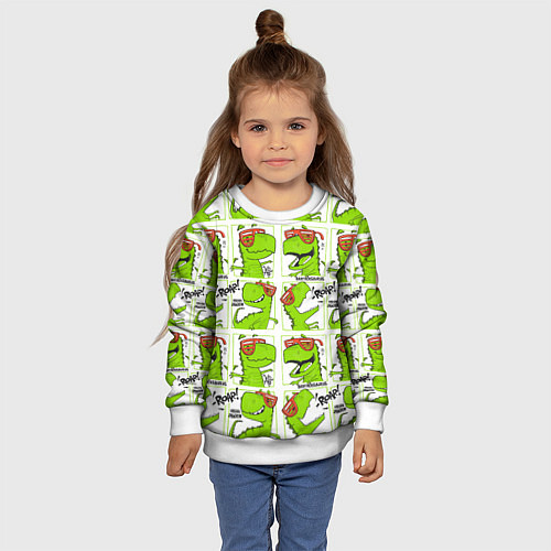 Детский свитшот Brothersaurus / 3D-Белый – фото 4