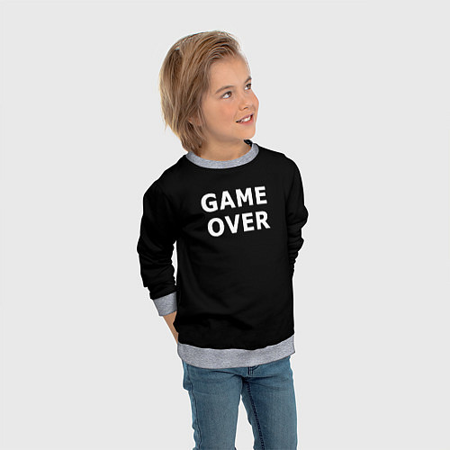 Детский свитшот Game over white logo / 3D-Меланж – фото 3