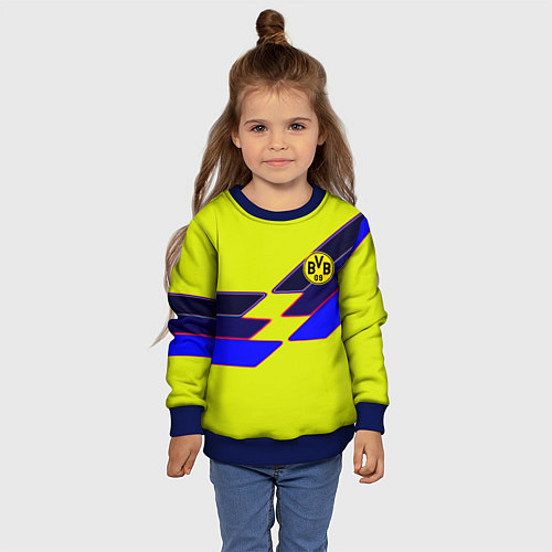 Детский свитшот Боруссиа текстура спорт / 3D-Синий – фото 4