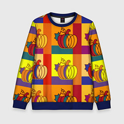 Свитшот детский Тыква разноцветная, цвет: 3D-синий