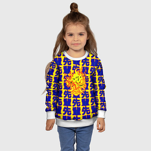 Детский свитшот Samurai logo patten japan / 3D-Белый – фото 4