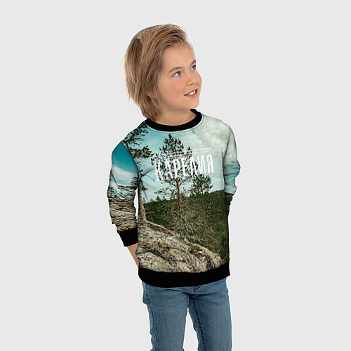 Детский свитшот Природа Карелии / 3D-Черный – фото 3