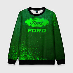 Свитшот детский Ford - green gradient, цвет: 3D-черный