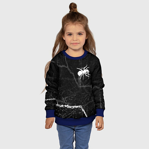 Детский свитшот The prodigy - трещины / 3D-Синий – фото 4