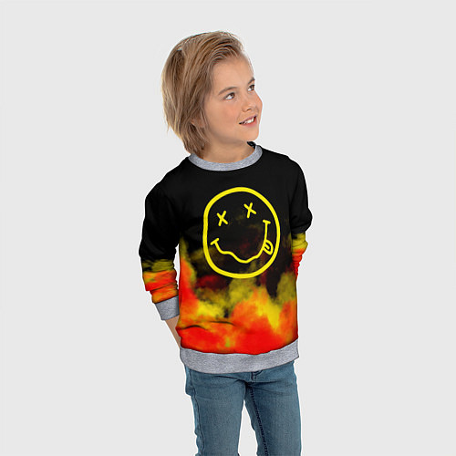 Детский свитшот Нирвана рок / 3D-Меланж – фото 3