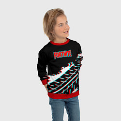 Свитшот детский Fortnite краски глитч, цвет: 3D-красный — фото 2