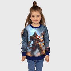 Свитшот детский Кратос в ярости, цвет: 3D-синий — фото 2