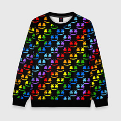 Свитшот детский Marshmello pattern neon, цвет: 3D-черный