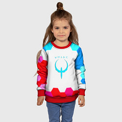 Свитшот детский Квейк соты, цвет: 3D-красный — фото 2