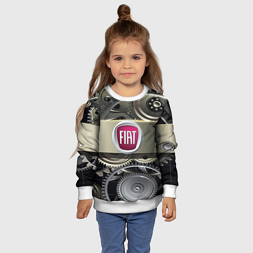Детский свитшот FIAT logo motors / 3D-Белый – фото 4