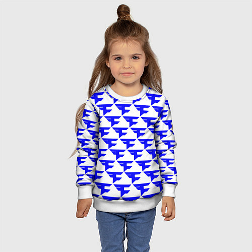 Детский свитшот Faze clan team / 3D-Белый – фото 4