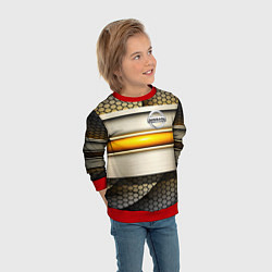 Свитшот детский Nissan sport avto metal, цвет: 3D-красный — фото 2