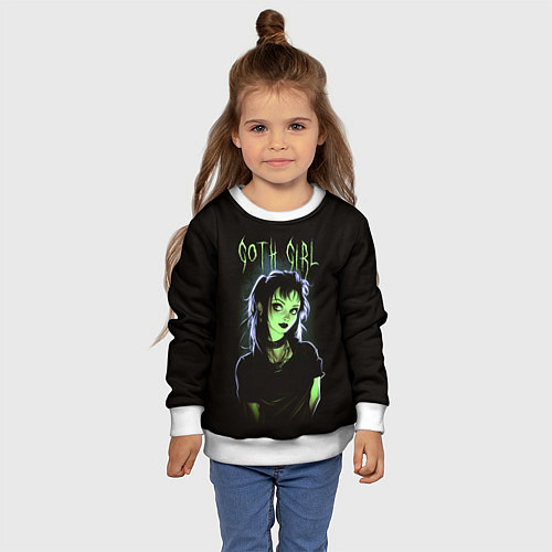 Детский свитшот Goth girl - Beetlejuice / 3D-Белый – фото 4