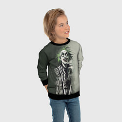 Свитшот детский Сумасшедший Битлджус, цвет: 3D-черный — фото 2