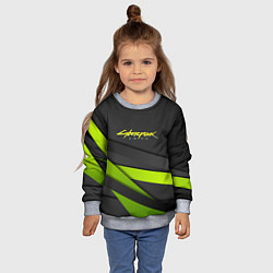 Свитшот детский Cyberpunk 2077 stripes line, цвет: 3D-меланж — фото 2