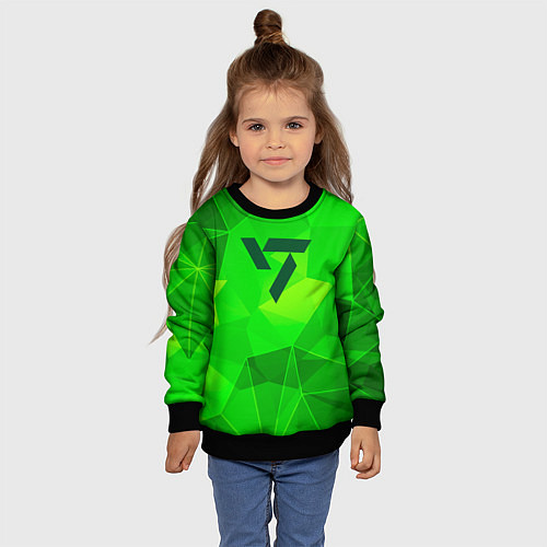 Детский свитшот Seventeen green poly / 3D-Черный – фото 4