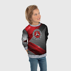 Свитшот детский Mercedes benz текстура метал, цвет: 3D-меланж — фото 2