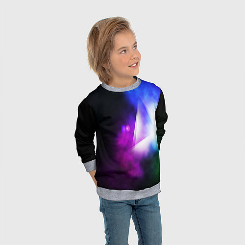 Детский свитшот Космос геометрия / 3D-Меланж – фото 3