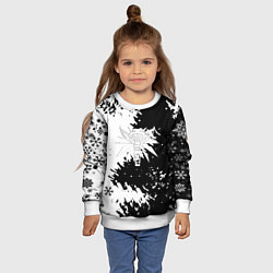 Свитшот детский Ведьмак снежинки, цвет: 3D-белый — фото 2