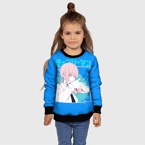 Детский свитшот Макима персонаж Человек-бензопила / 3D-Черный – фото 4