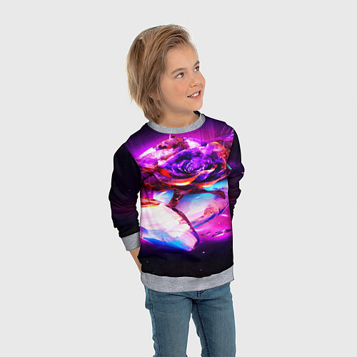 Детский свитшот Неоновые абстракция краски / 3D-Меланж – фото 3