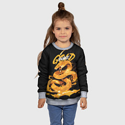 Свитшот детский Gold snake, цвет: 3D-меланж — фото 2