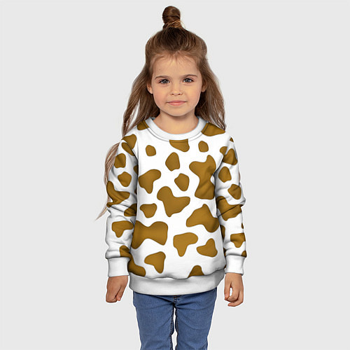 Детский свитшот Пятна коровы / 3D-Белый – фото 4