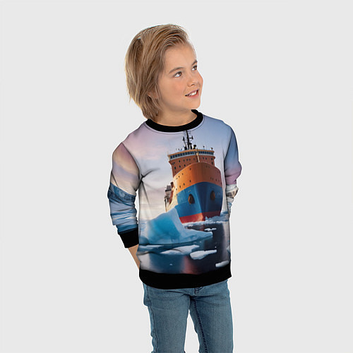Детский свитшот Северный морской путь / 3D-Черный – фото 3