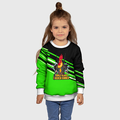 Детский свитшот PUBG line geometry / 3D-Белый – фото 4