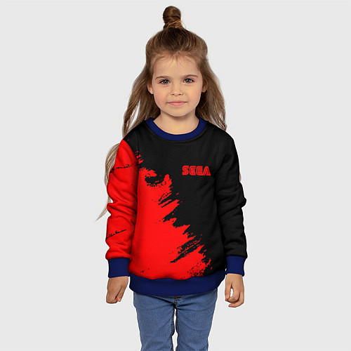 Детский свитшот SEGA краски красные / 3D-Синий – фото 4