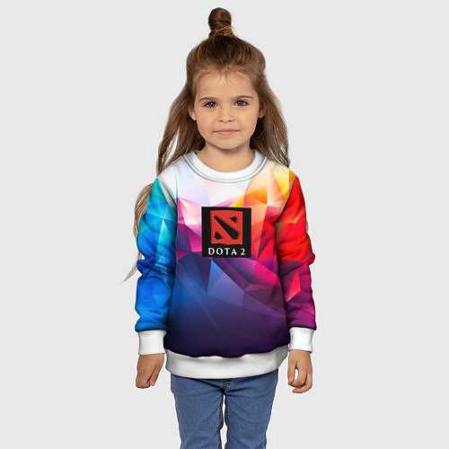 Детский свитшот DOTA geometry neon / 3D-Белый – фото 4