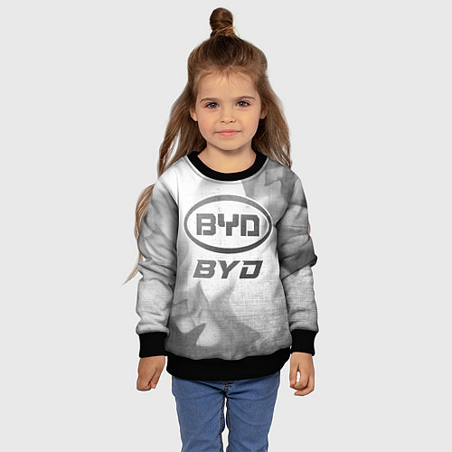 Детский свитшот BYD - white gradient / 3D-Черный – фото 4