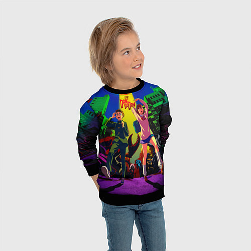 Детский свитшот Dandadan: Момо и Кэн / 3D-Черный – фото 3