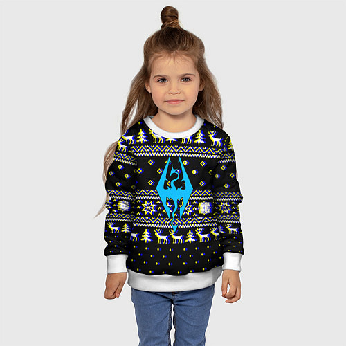 Детский свитшот The Elder Scrolls зимний свитер / 3D-Белый – фото 4