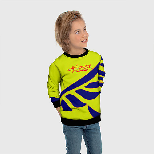 Детский свитшот Cyberpunk 2077 крылья / 3D-Черный – фото 3