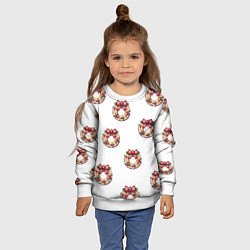 Свитшот детский Много новогодних пончиков с бантиком и ягодами, цвет: 3D-белый — фото 2