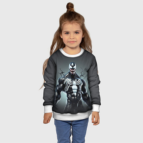 Детский свитшот Симбиот - Веном / 3D-Белый – фото 4