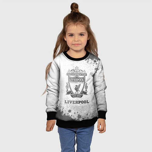 Детский свитшот Liverpool - white gradient / 3D-Черный – фото 4